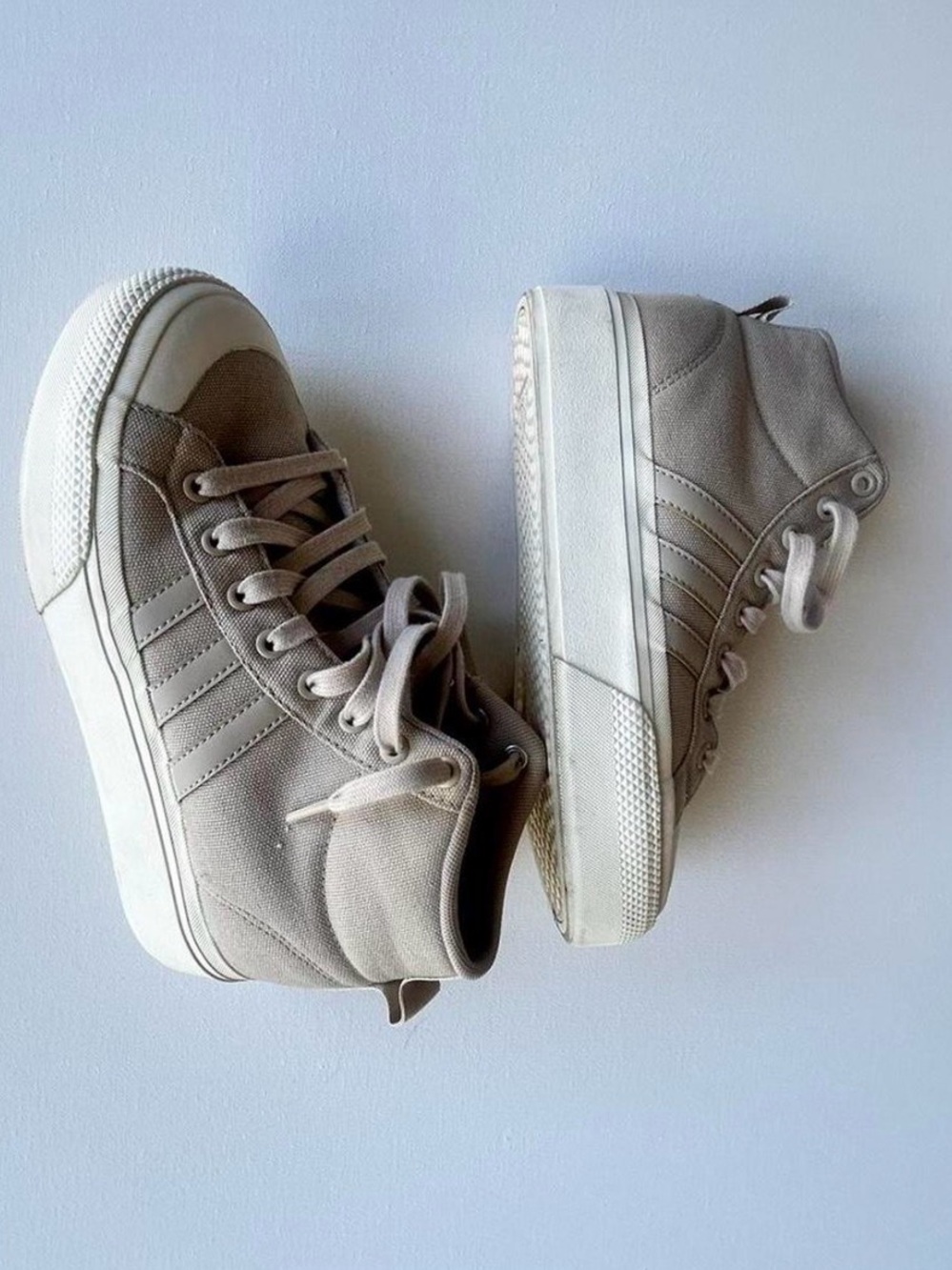 Women’s Adidas Bravada 2.0 High-Top Sneakers in Light Taupe